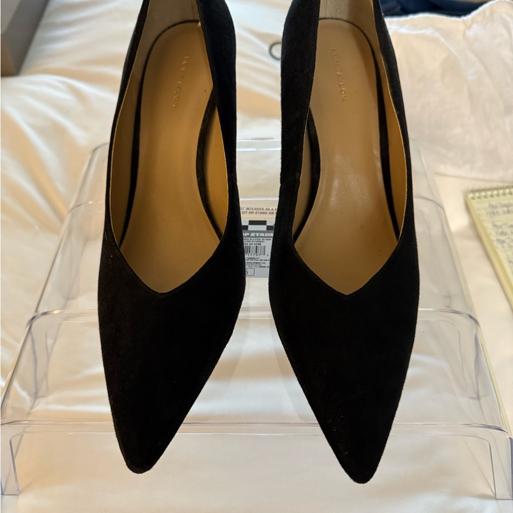 Ann Taylor Classic Black Suede Heels